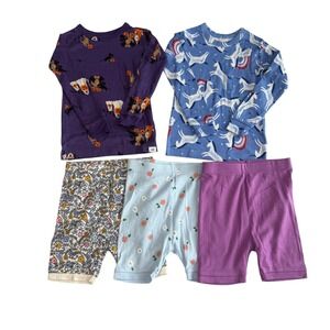 Girls 4T Pajama Lot – 5 Pieces NWT Without Tags – 2 Long Sleeve Tops & 3 Shortst